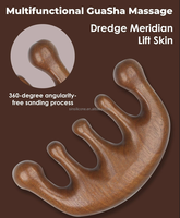 Peigne de massage des méridiens de la tête, outil de massage Gua Sha en bois pour la thérapie par acupuncture des cheveux