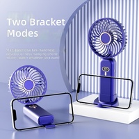 Ventilateur portable pliable G10 avec logo personnalisé OEM ODM, écran LED numérique, rechargeable, mini ventilateur avec support pour téléphone