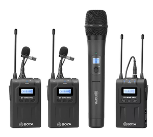 Microphone sans fil professionnel UHF 4 canaux Wm8 Pro K2 K3 <span class=keywords><strong>K4</strong></span> pour appareil photo reflex numérique, mixeur et diffusion en direct - Product Image 1