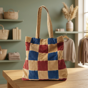 Casual Tote <b>Bag</b> Open Closure Cotton Unisex - Product Image 2