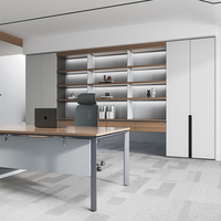 Bureau de direction moderne en bois massif avec fonction extensible pour poste de travail commercial en open space