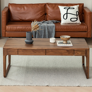 Ánh Sáng Cổ Điển Sang Trọng Rắn Gỗ Bàn Cà Phê Óc Chó Màu Đen Teapoy Di Chuyển Kết Hợp Đồ Nội Thất Phòng Khách Cho Nhà Sử Dụng - Product Image 1