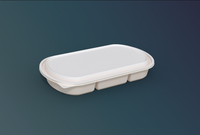 Boîte moderne pour canard rôti avec couvercle 1200ml+700ml en amidon de maïs bio et PP, récipient jetable compatible micro-ondes pour restaurants