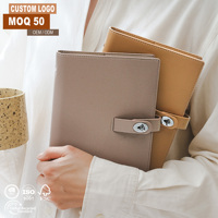 Carnet de notes de luxe en cuir PU avec anneaux, format A5, A6, A7, avec boucle métallique, pour planificateur, papeterie, prix de gros, en stock