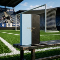 Carnet A5 avec logo, estampage à chaud doré, bicolore, reliure cousue, thème football, pour les fans de football, cadeau d'entreprise