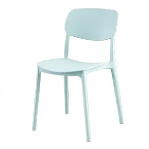 Silla de comedor de plástico para el hogar nórdico, silla de escritorio para cafetería, taburete con respaldo, silla de negociación para sala de estar