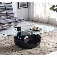 2026 Neues Design Mindestbestellmenge 50 Stück Fabrik Großhandel Klassisches Einzigartiges Design Ovaler Glas-Ring Couchtisch