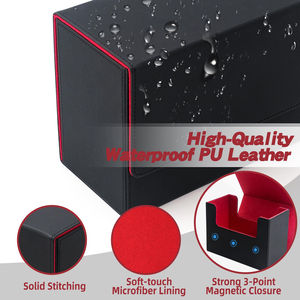 Boîte de rangement pour cartes graduées Dalle BGS Support en cuir PU pour cartes à échanger et de sport Deck Case pour cartes à jouer - Product Image 4