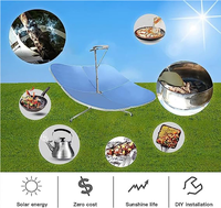 Four solaire parabolique portable 1500W, diamètre 1,35m, 4 réflecteurs en aluminium anodisé brillant pour camping, chauffe-eau extérieur
