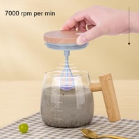 Vente en gros de tasses à café automatiques rechargeables en verre borosilicate de haute qualité de 400 ml, tasse à mélanger électrique pour la maison et le bureau