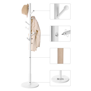 <span class=keywords><strong>VASAGLE</strong></span> 7 Crochets Fond Rond Bois Hall Arbre Blanc <span class=keywords><strong>Porte</strong></span>-<span class=keywords><strong>Manteau</strong></span> Debout - Product Image 6