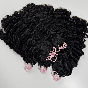 ผมถักโครเชต์แบบหยิก ผมแท้ สีดำธรรมชาติ นุ่มฟูเป็นลอนเต็ม  แบบ Pre-Looped น้ำหนักเบา สำหรับถักเปียสไตล์โบโฮ - Product Image 3