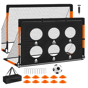 Di alta qualità pieghevole durevole per bambini obiettivo di calcio per il cortile Set - 2 bambino reti da calcio per attrezzature per l'allenamento - Product Image 4