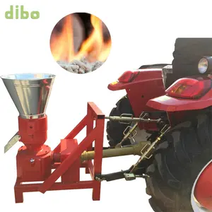 Máquina granuladora PTO con tractor, maquinaria de Pellet de madera, molino de granulados de alimentación animal Bioenergy
