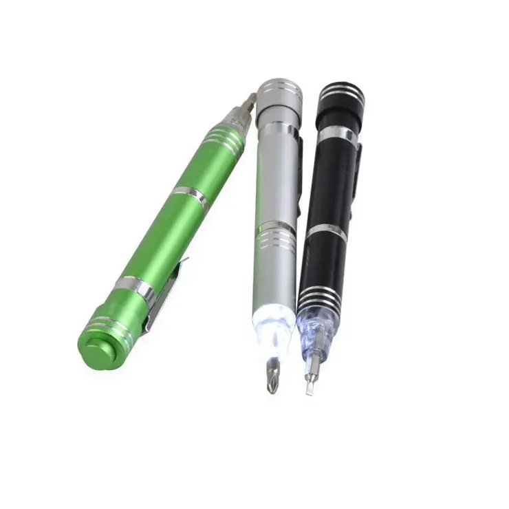 Pocket Schroevendraaier, 6 In 1 Precisie Magnetische Kit Pen Tool Mini Zaklampen Led Pen Schroevendraaier