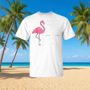 Camiseta con diseño de flamenco para el 50.º aniversario, camiseta promocional de 50 años con diseño de flamenco - Product Image 3