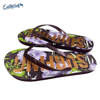 Tongs personnalisées avec logo de surf pour femmes, tongs à paillettes, sandales de plage légères, vente en gros