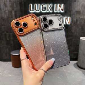 เคสโทรศัพท์แวววาวกรอบเพชรสำหรับ <span class=keywords><strong>iPhone</strong></span> 17 <span class=keywords><strong>PRO</strong></span> MAX เคสโทรศัพท์กลิตเตอร์สีไล่ระดับสีสำหรับ <span class=keywords><strong>iPhone</strong></span> <span class=keywords><strong>13</strong></span> 14 15 16 17 - Product Image 1