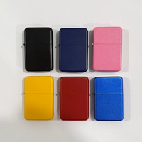 Ensemble de cigarettes JUJI en acier inoxydable avec gravure au laser, impression de logo personnalisé, briquet à huile coupe-vent noir