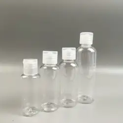 Bouteilles de recharge cosmétiques transparentes en PET à faible MOQ, personnalisables, avec bouchon papillon, impression sérigraphique, forme ronde - Product Image 4