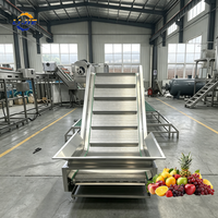 Industriële fruitreinigingsmachine met lage geluidsniveaus, bubbelspray en dubbele reinigingsapparatuur voor citrus- en sinaasappelverwerkingsbedrijven