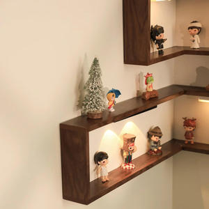 Étagère d'angle <span class=keywords><strong>murale</strong></span> en bois massif pour figurines, présentoir multi-niveaux pour la maison - Product Image 6