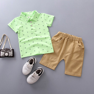 Vêtements pour enfants en gros, ensembles de vêtements d'été pour bébés garçons, chemises avec shorts, ensembles pour enfants - Product Image 2