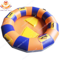 Jouet de radeau circulaire gonflable, toboggan aquatique, bateau bleu jaune, radeau familial personnalisé, utilisation à domicile, 1 pièce