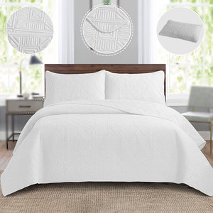 Juego de ropa de cama personalizado edredón sólido colcha ultrasónica colcha de microfibra cobertores para el hogar - Product Image 6