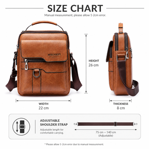 Bolso Bandolera de Piel Sintética Impermeable para Hombre, Estilo Vintage, Casual, para Negocios, con Logotipo Personalizado, OEM, ODM, Venta al Por Mayor - Product Image 5