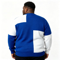 Pull en tricot personnalisé avec logo pour homme, vêtements pour homme, mode d'hiver, manches longues, bleu et blanc mélangés, pull-over