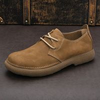 Chaussures en cuir décontractées et professionnelles pour hommes, nouvelle collection automne, style large, respirantes, polyvalentes et confortables, type bottes Martin, chaussures plates pour hommes