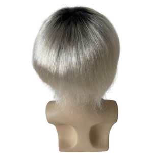 Remplacement de <span class=keywords><strong>cheveux</strong></span> humains vierges brésiliens T1B/ # Prothèse capillaire 60 Platinum Blonde Color AUS 8x10 en dentelle avec unité en PU pour hommes blancs - Product Image 6