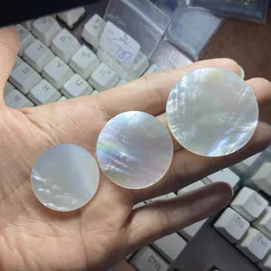 Natural White lip shell mother of pearl round circle discs shell