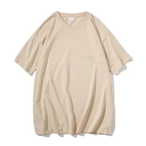 Camiseta extragrande pesada personalizada Vintage lavada algodón con logotipo estampado para hombre