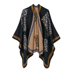 Groothandel Mode Vest Poncho Cape Vrouwen Kasjmier Sjaals Winter Wrap Warm Jacquard Dames Pashmina Shawl Poncho