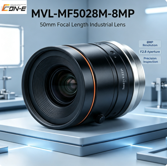 HIKROBOT MVL-MF5028M-8MP 50mm F2.8 Aluminium Fixed Focus C-Mount Machine Vision Lens for Industrial Cameras