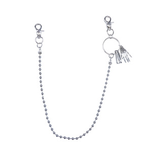 Cadena de cintura y cuerpo yueli de aleación de zinc con colgante de mano de fantasma de Halloween, estilo Hip Hop, color blanco K, de una sola vuelta, productos en stock - Product Image 5