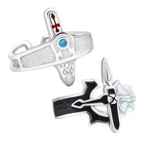 Anneau en métal rétro Sword Art Online <span class=keywords><strong>Kirito</strong></span> <span class=keywords><strong>Asuna</strong></span>, mode, anneaux de couple pour hommes et femmes - Product Image 6