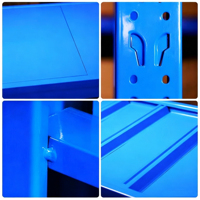 Étagère de stockage industrielle durable, rayonnage en acier robuste pour atelier et centre logistique