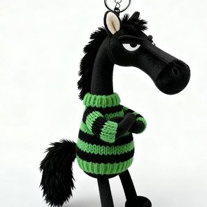 Nuevo Llavero de Peluche de Caballo Mascota <span class=keywords><strong>2026</strong></span>, Amuletos de Caballo Negro y Rojo, Muñecos de Peluche, Llaveros, Colgantes para Bolsos, Regalos para Niños - Product Image 6