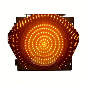 CE ROHS High Brightness Yellow Flashing Traffic Command Light Plastic 300mm <strong>Solar</strong> Powered LED <strong>Amber</strong> - Product Image 3