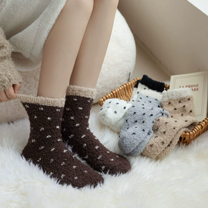 Women <strong>Ladies</strong> Warm <strong>Socks</strong> Home Sleeping Cozy Coral Fleece Dot Pattern <strong>Socks</strong> on Sale - Product Image 3