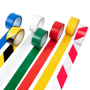 5S industriel PVC simple face ruban de marquage au <span class=keywords><strong>sol</strong></span> <span class=keywords><strong>rouleau</strong></span> <span class=keywords><strong>Jumbo</strong></span> caoutchouc sensible à la pression bleu blanc <span class=keywords><strong>vinyle</strong></span> coloré pour une utilisation d'avertissement - Product Image 2