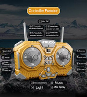2.4G 680 °   Excavadora de Juguete con Control Remoto de 17 Canales, Simulación de Excavadora, Aleación de Metal, Luces y Música, Vehículo con Efecto de Pulverización para Niños