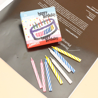 Lot de 24 bougies d'anniversaire torsadées en gros, couleurs assorties, bougies spirales pour décoration de gâteau d'anniversaire
