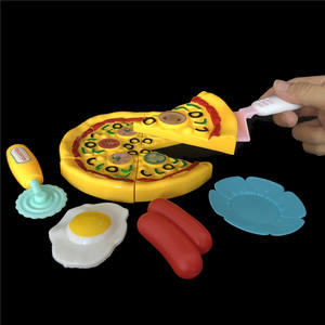 Conjunto completo de comida para niños, juego de comida de imitación, corte de comida feliz, tienda, juego de hamburguesas, lista de promoción de regalos para niños, juguete de cocina para cortar Pizza - Product Image 3