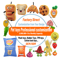 Jouets en peluche de luxe en lin à motif de dessin animé, jouet à mâcher couineur pour chien avec un design mignon pour animaux de compagnie
