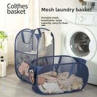 Keranjang Pakaian Kotor Lipat Besar dari Kain Polyester Minimalis Modern untuk Penyortiran dan Penyimpanan Pakaian Kotor di Kamar Mandi