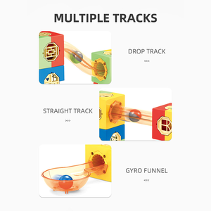 KYK mainan balok susun anak-anak, permainan lari bola kelereng, Set mainan edukasi Diy Slideway kelereng - Product Image 5